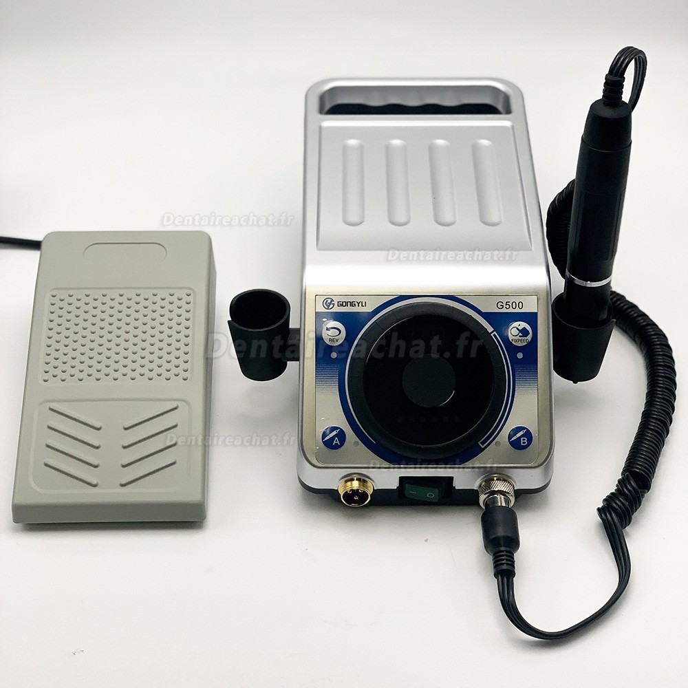 Micromoteur de laboratoire dentaire GONGYU G500 avec pièce à main 50000 tr/min et pédale de commande